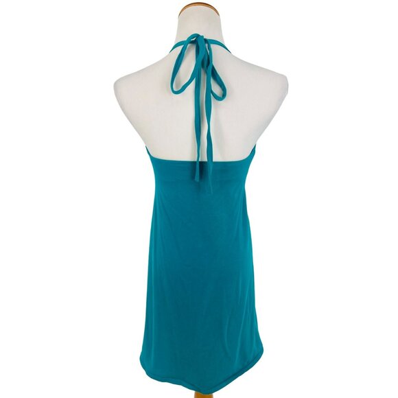 Vtg Victoria's Secret Y2K Halter Sequin Mini Dress • Coquette Club McBling Teal - Picture 11 of 16